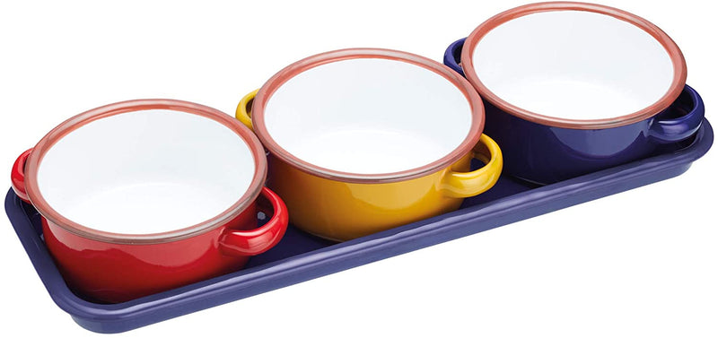 KitchenCraft World of Flavours Enamel Serving Dish / Tapas Bowl, 14 cm (5.5") - Yellow