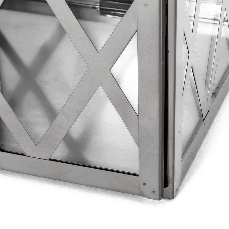 Stainless Steel Outdoor Lantern, Silver
