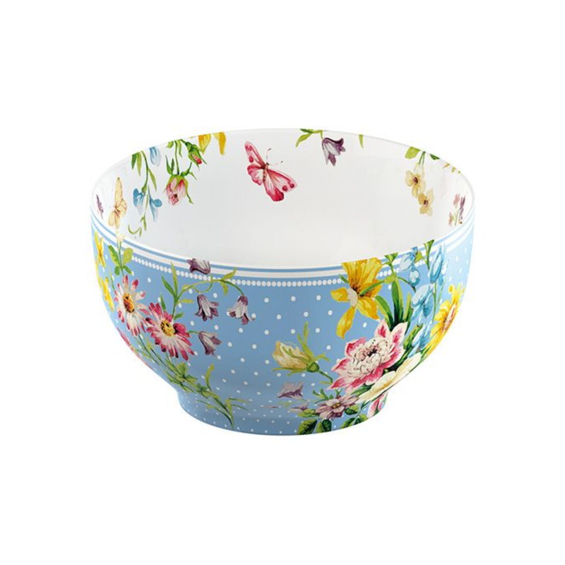 1pcs English Garden Blue Spot Cereal Bowl
