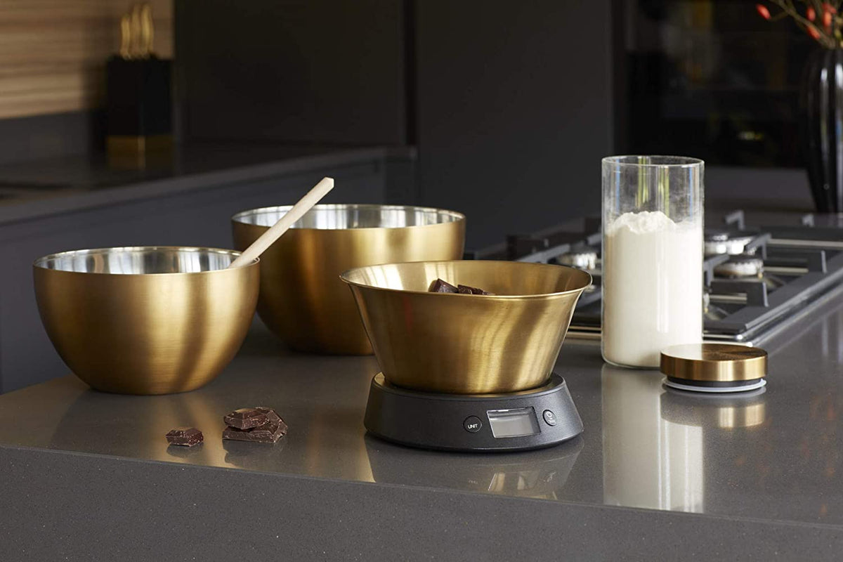 MasterClass 21 cm Stainless Steel Salad Bowl/ Fruit Bowl/ Serving Bowl, Brass Effect