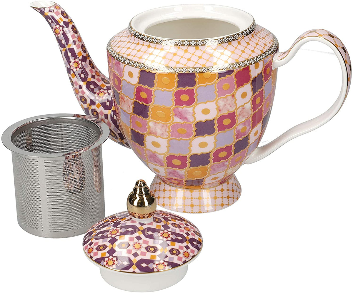Maxwell & Williams HV0130 Teas & C’s Kasbah Loose Leaf Teapot with Infuser in Gift Box, Porcelain, Rose, 5 Cup (1 Litre)