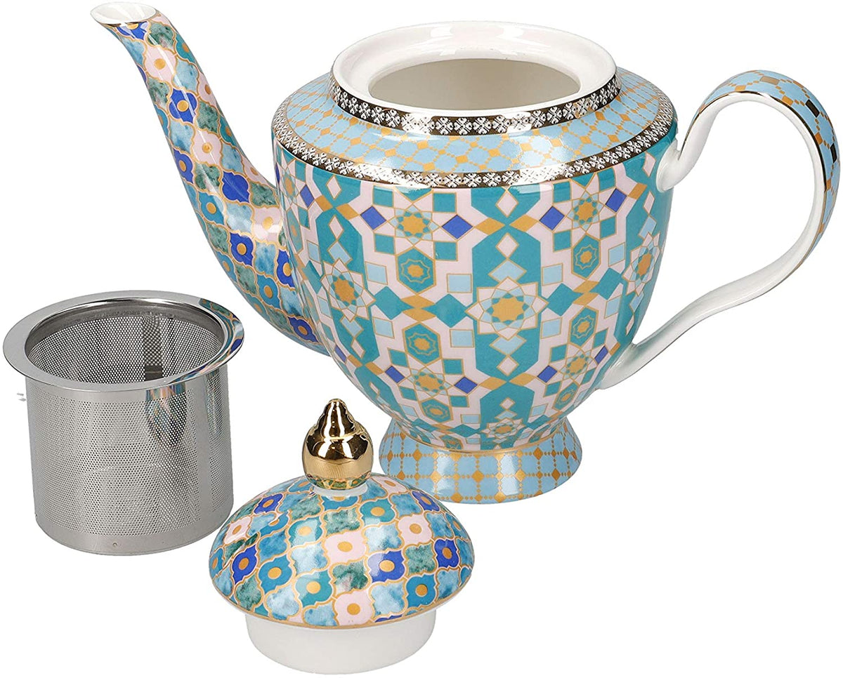 Maxwell & Williams HV0113 Teas & C’s Kasbah Loose Leaf Teapot with Infuser in Gift Box, Porcelain, Mint Green, 3 Cup (500 ml)