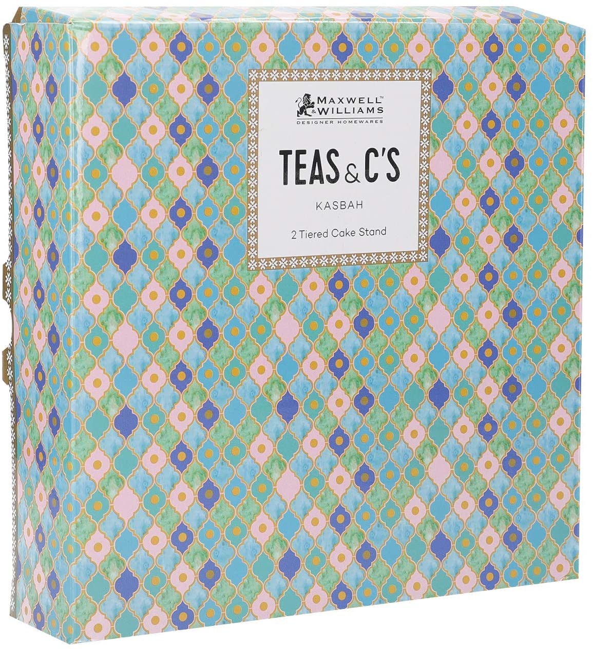 Maxwell & Williams HV0123 Teas & C’s Kasbah Cake Stand in Gift Box, Porcelain, Mint Green, 2 Tiers