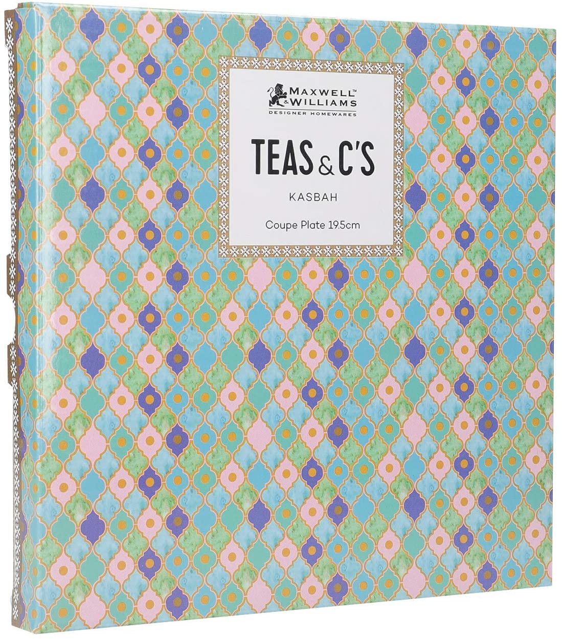 Maxwell & Williams HV0121 Teas & C’s Kasbah Cake Plate in Gift Box, Coupe Style, Porcelain, Mint Green, 19.5 cm