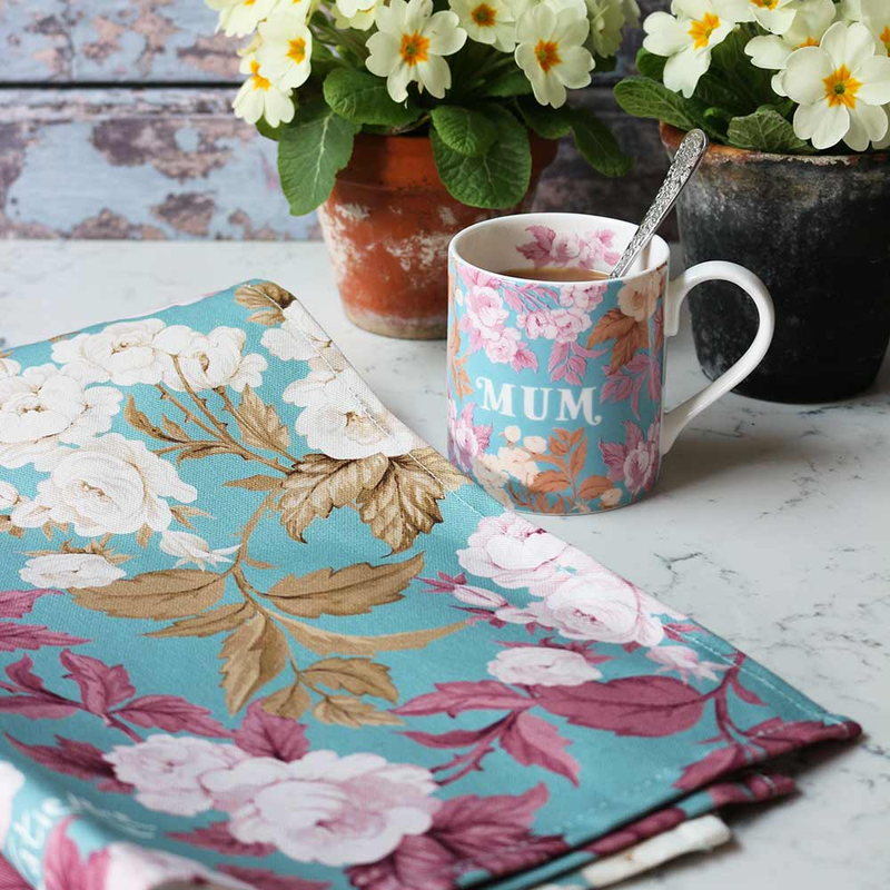 English Roses Tea towel