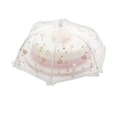 KitchenCraft Collapsible Cake Cover Mesh, 41 cm Pop Up Net Food Protector Umbrella with Vintage Rose Design