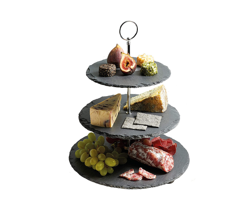 Artesà Three Tier Slate Serving Stand, 28.5x34.5cm, Gift Boxed