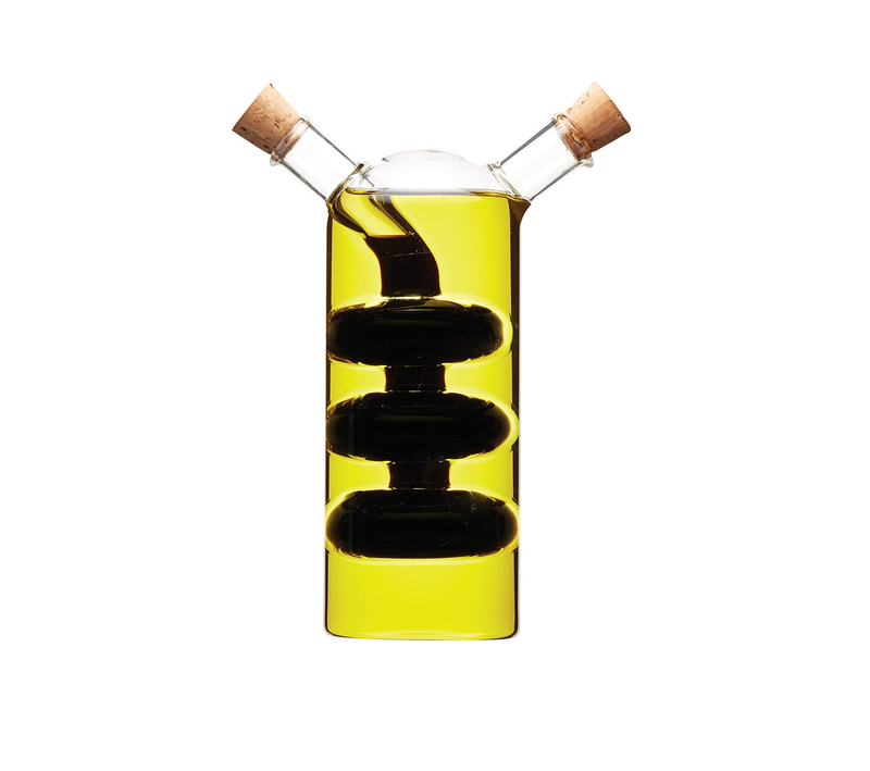 World Of Flavours Italian Glass Dual Oil And Vinegar Bottle By Kitchencraft