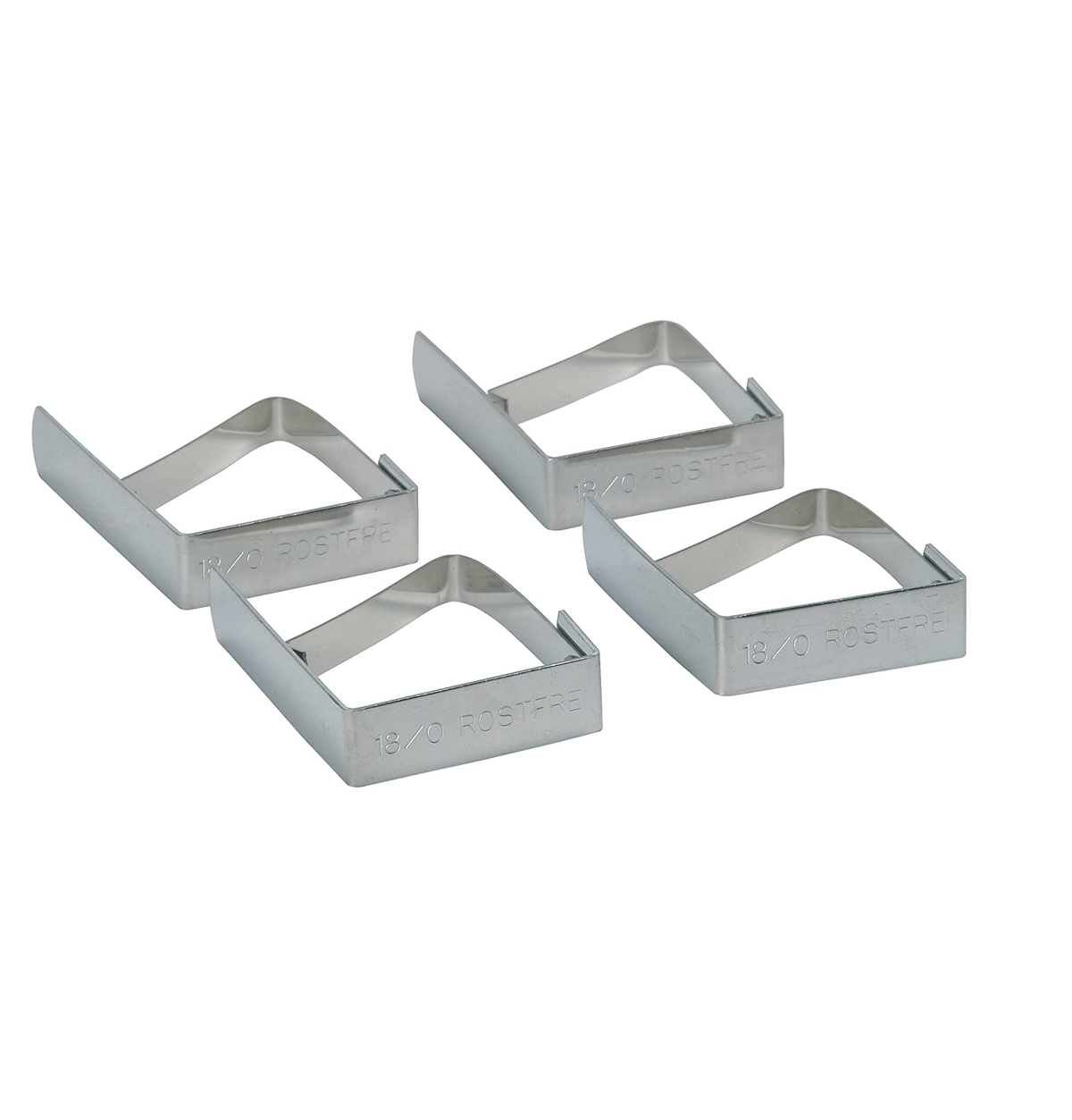 KitchenCraft Stainless Steel Table Cloth Clips, Set of Four, Blister Packed