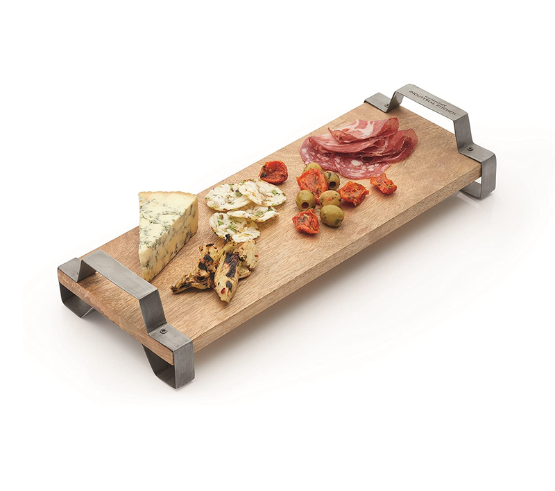 Industrial Kitchen Mango Wood Serving Tray, 40x15x7.5cm, Tagged