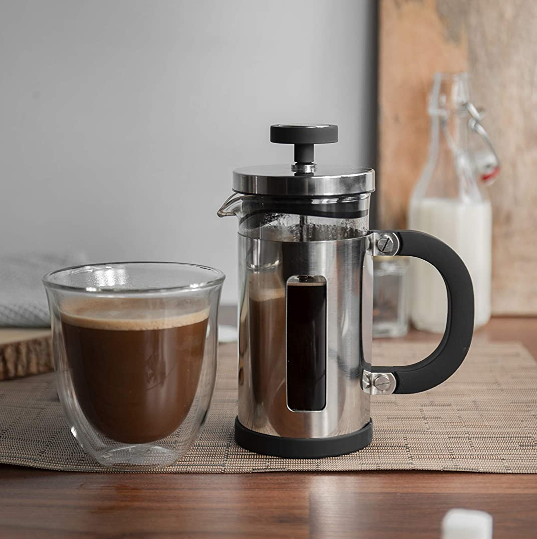 La Cafetière Pisa Stainless Steel French Press | 8-Cup Coffee Maker | Gift Boxed With Spare Filter & 10-Year Guarantee