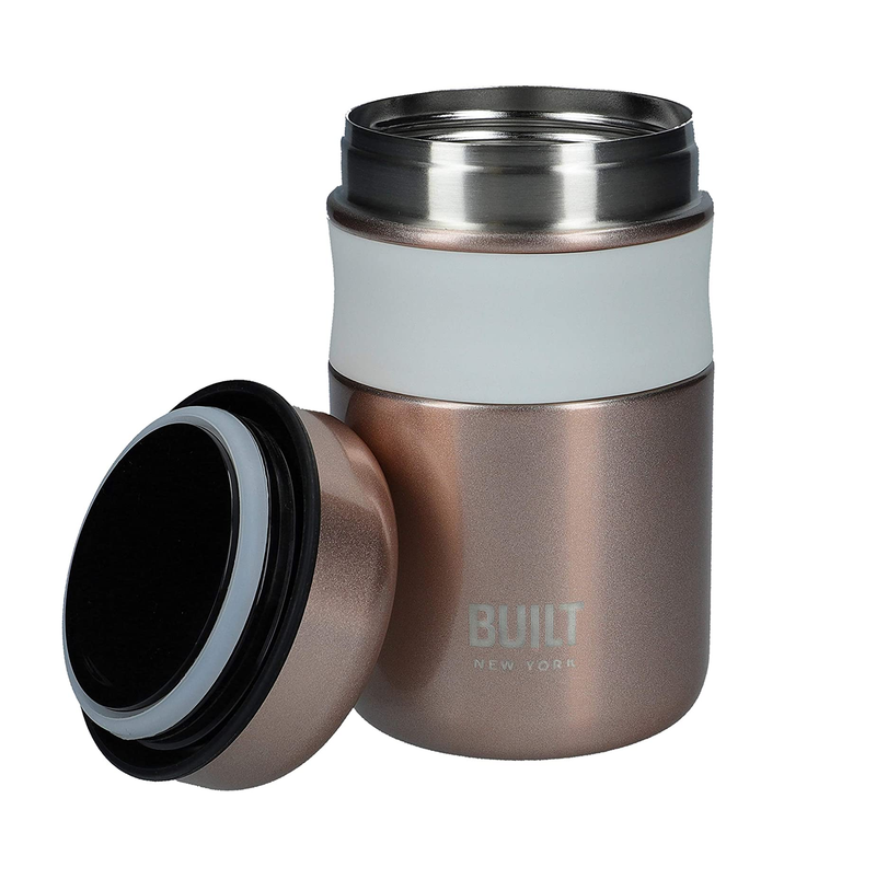 BUILT Double Wall Vacuum Insulated Flask for Hot and Cold Foods, 490 ml, Rose Gold