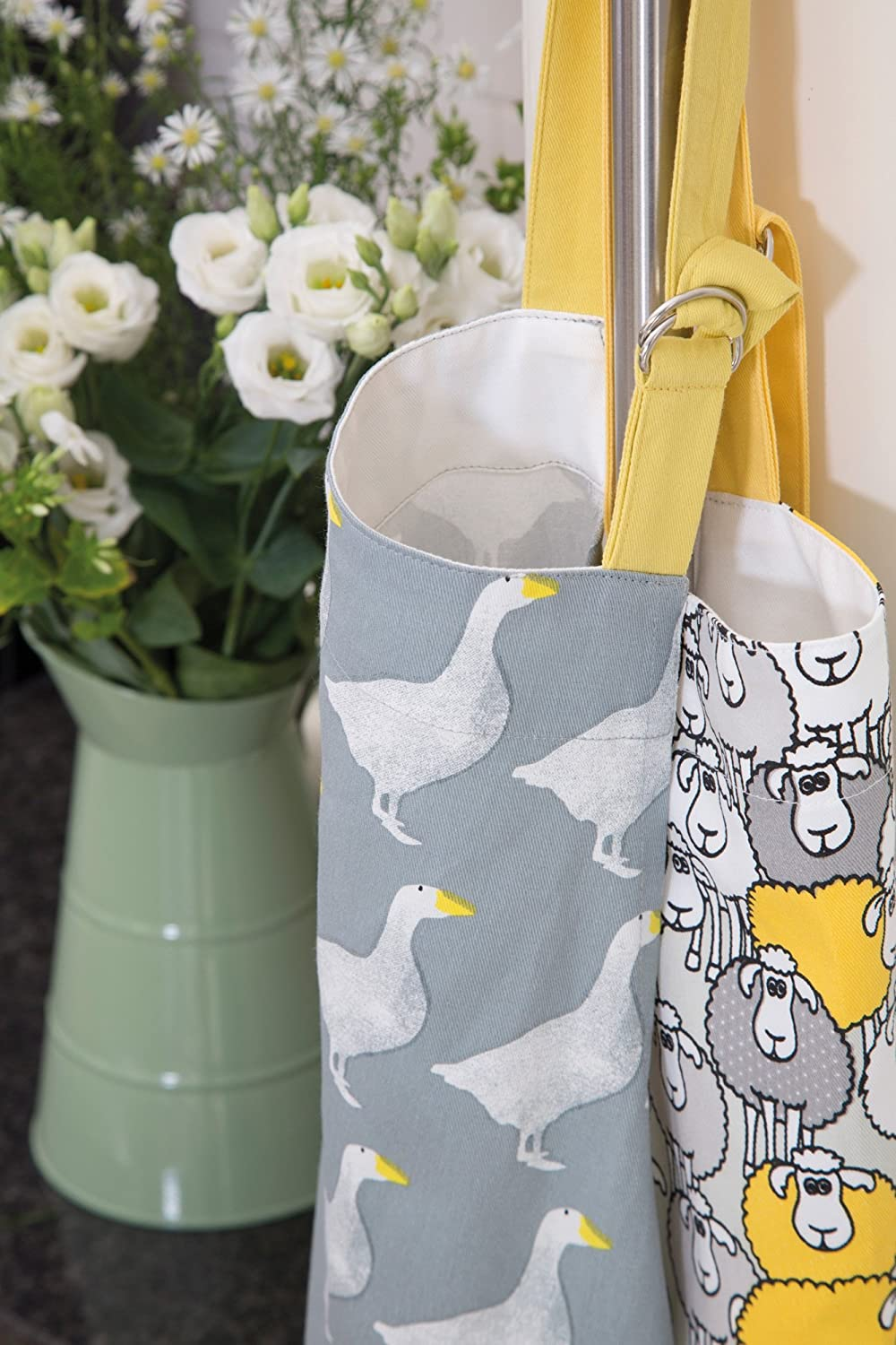 KitchenCraft 'Goose' Adjustable 100% Cotton Novelty Cooking Apron - Grey / White