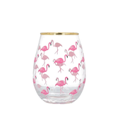 Creative Tops Ava & I 'Flamingo' Decorated Stemless Wine Glass, 590 ml (21 fl oz)