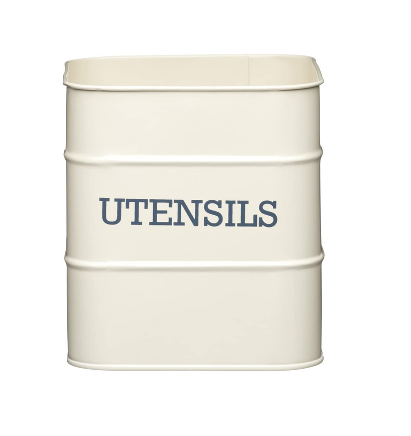 KitchenCraft Living Nostalgia Metal Kitchen Utensil Holder, 15 x 16 cm - Antique Cream