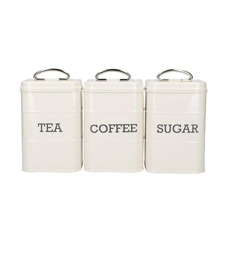 Living Nostalgia LN_LNTCSSETCRE_TEA COFFEE SUGAR SET OF 3 CREAM