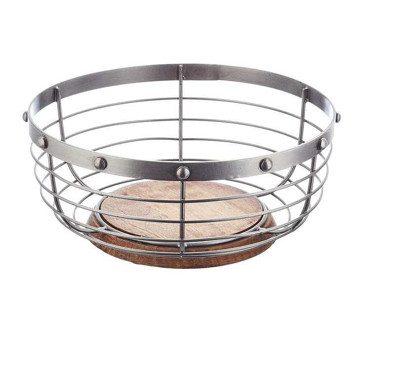 Industrial Kitchen Wire Fruit Basket 28x12cm, Tagged