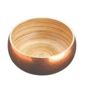 Artesà Copper Finish Bamboo Serving Bowl, 17cm, Labelled