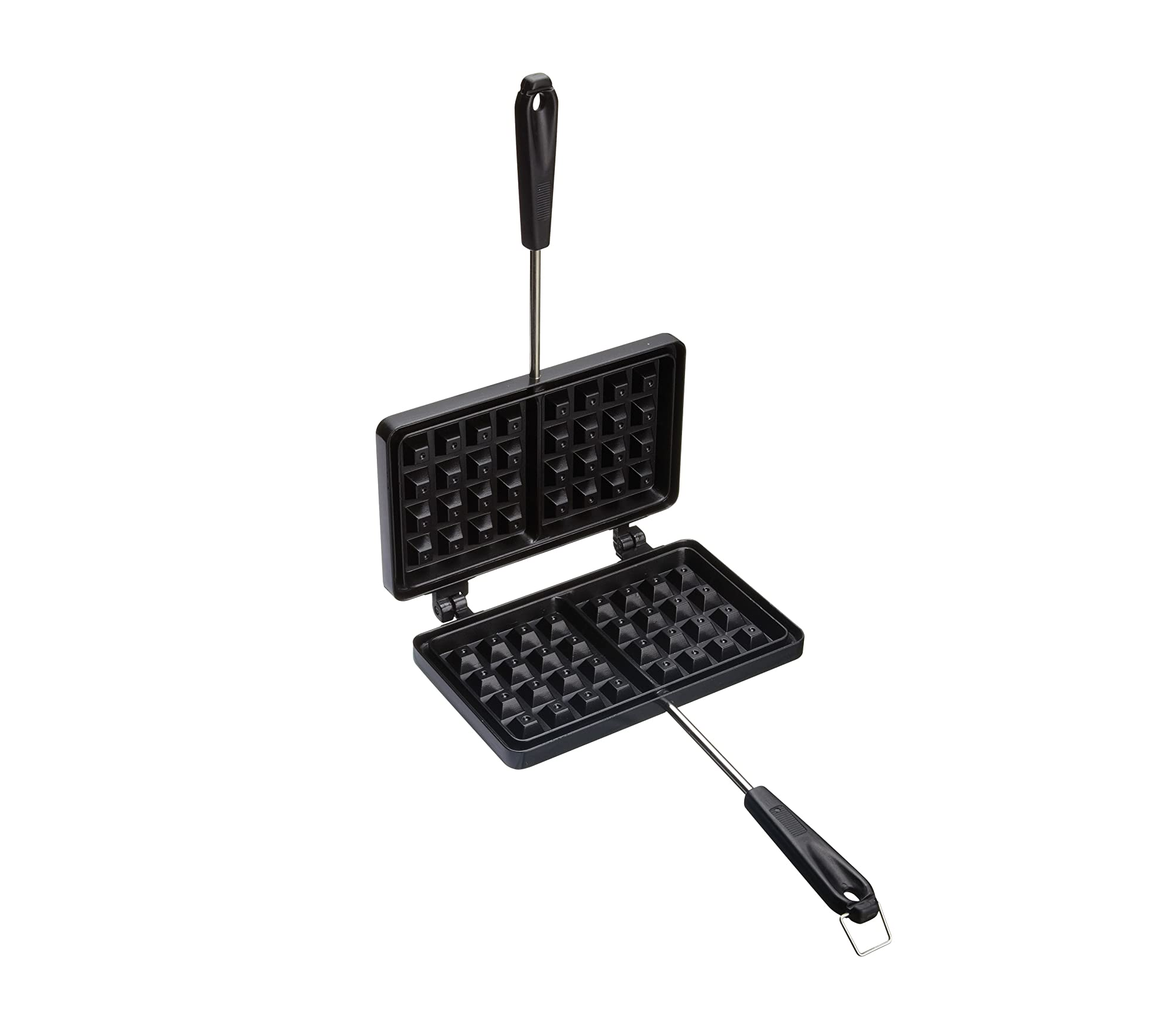 KitchenCraft KCWAFFLENS Stove Top Waffle Iron with Non Stick Coating, Black