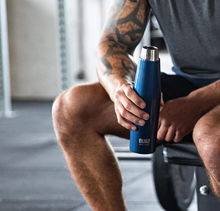 BUILT Perfect Seal Vacuum Insulated Water Bottle, 540 ml, Navy