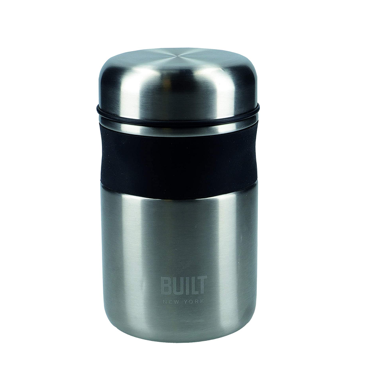 BUILT Double Wall Vacuum Insulated Flask for Hot and Cold Foods, 490 ml, Silver