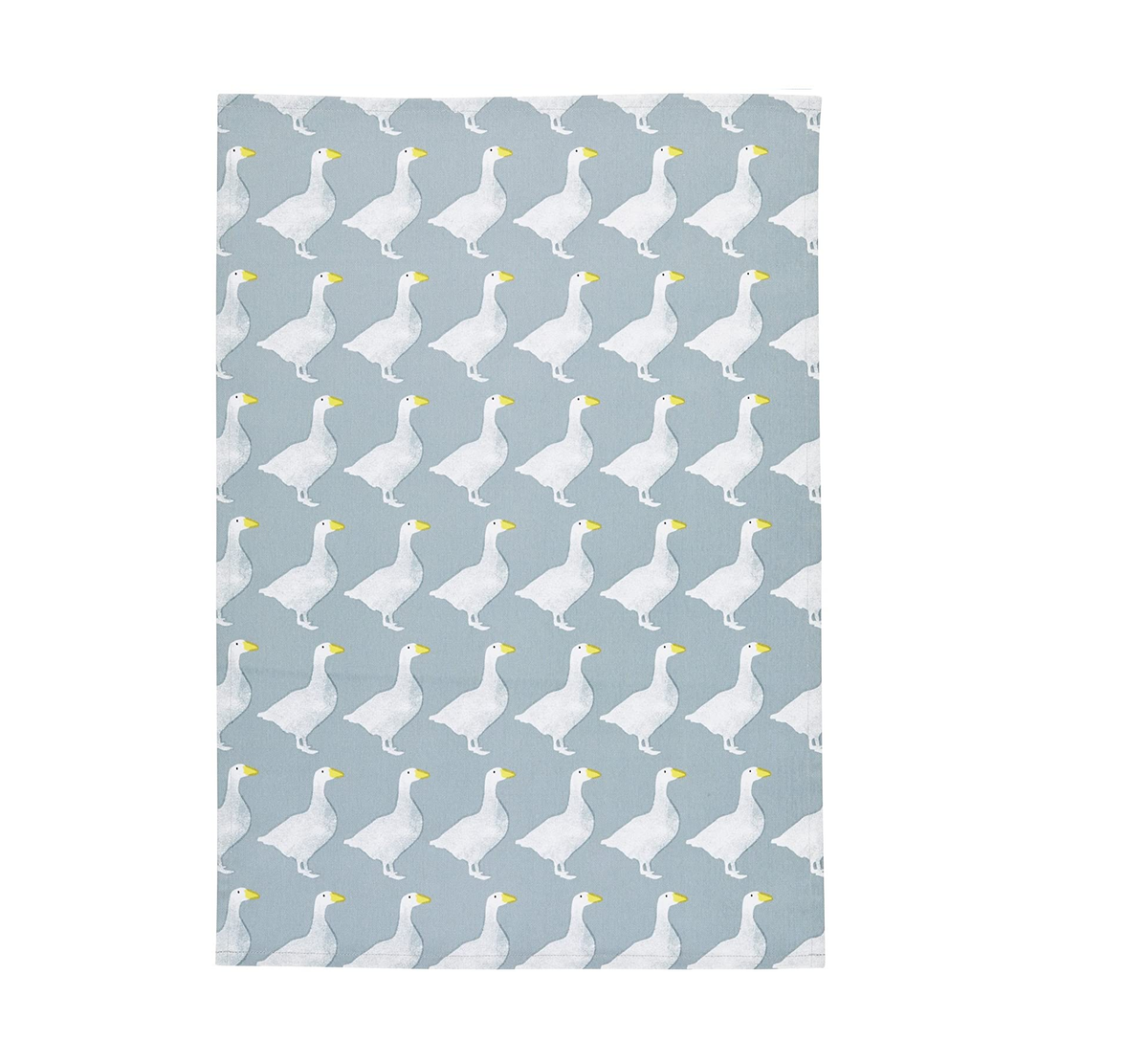 KitchenCraft 'Goose' 100% Cotton Printed Bird Tea Towels, 70 x 47 cm - Grey / White (Set of 2)