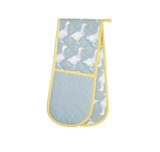 KitchenCraft 100% Cotton 'Goose' Animal-Themed Double Oven Gloves, 86 x 18 cm (34" x 7") - Grey / White