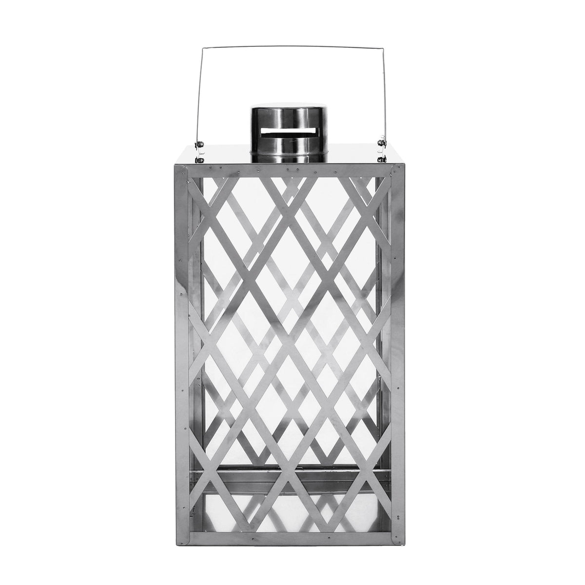 Stainless Steel Outdoor Lantern, Silver