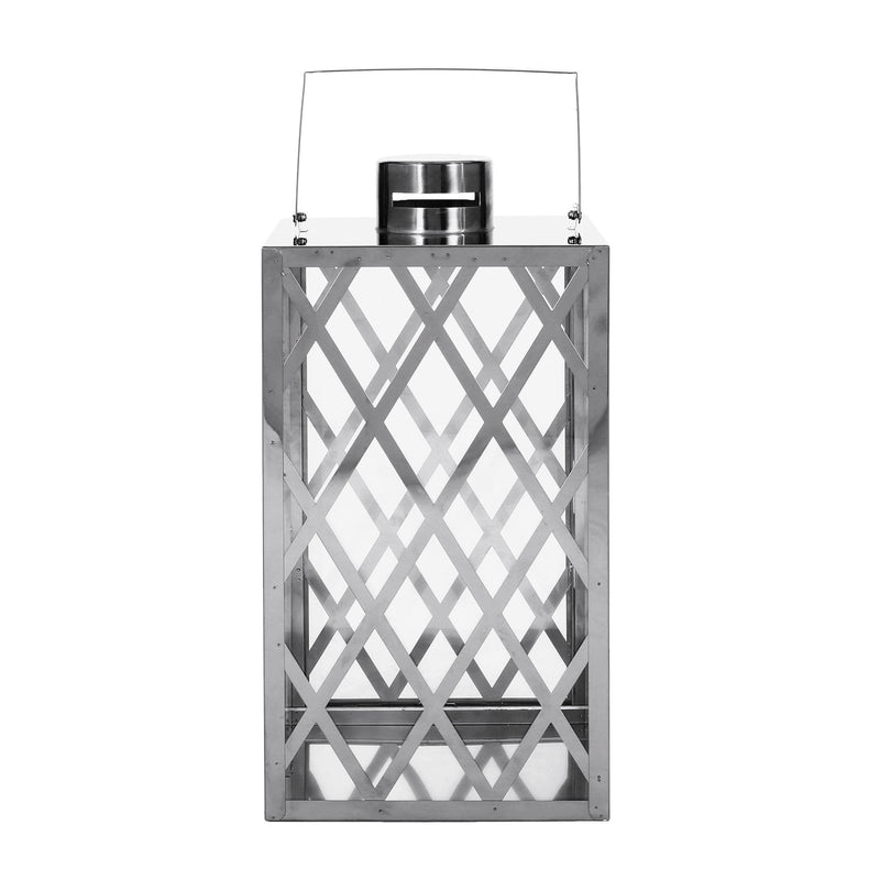 Stainless Steel Outdoor Lantern, Silver