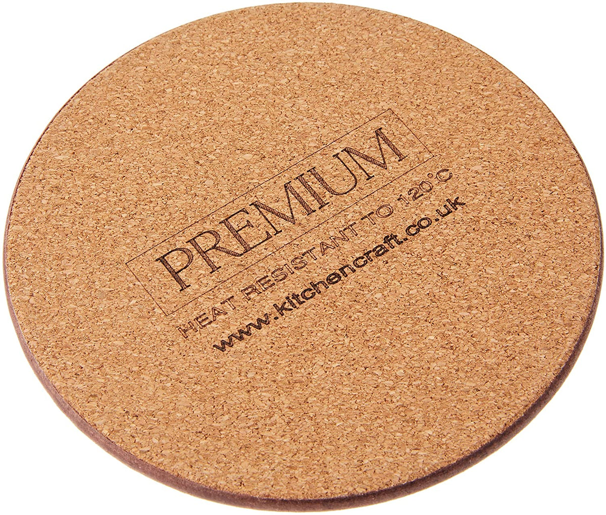 Creative Tops C000279 Cork-Backed Coasters Set with Printed 'Gold Impressions' Design, Round, Gold / Grey, 12 cm, Set of 4