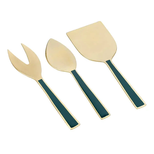 Artesa Enamel Cheese Knife Set – Green (3-Piece)