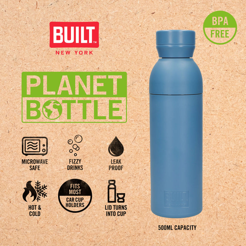 BUILT Planet Bottle - Blue (500 ml)