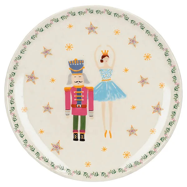 KitchenCraft The Nutcracker Collection Ceramic Christmas Plates Set - Sugar Plum Fairy Design - 1 plate