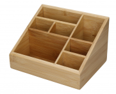Copco Bamboo Household Organiser – 7-Compartment Desk Tidy (19 × 15 × 11.5 cm)