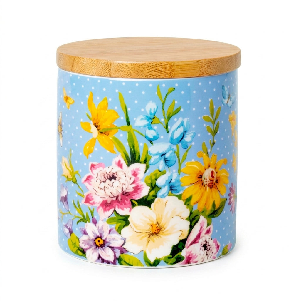English Garden Blue Storage Jar
