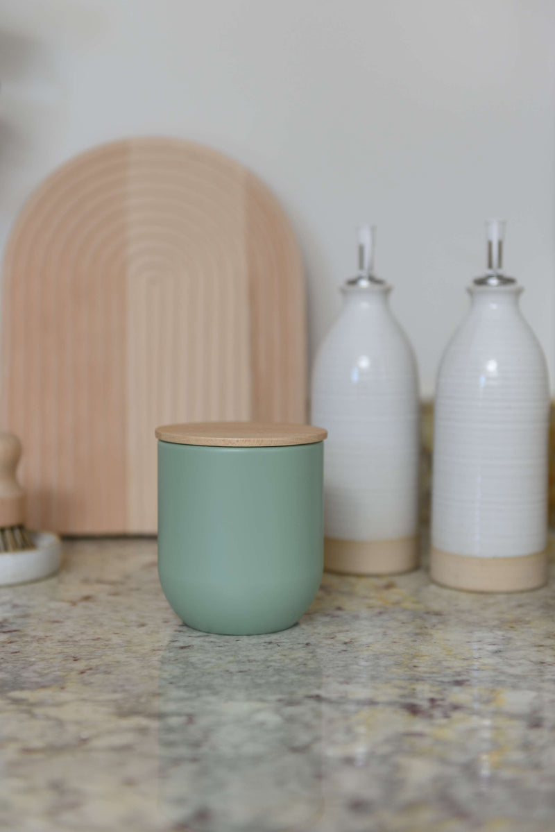 Industrial Kitchen Small Green Canister