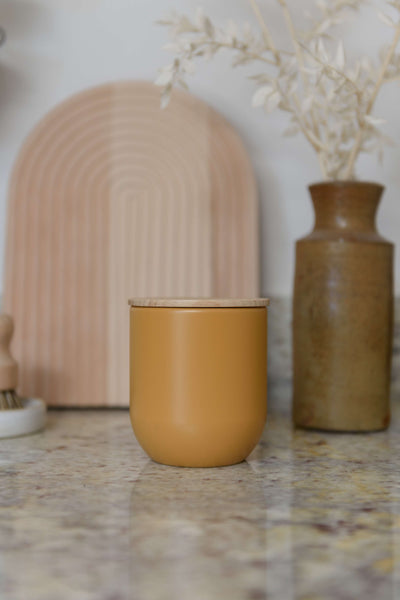 Industrial Kitchen Small Yellow Canister