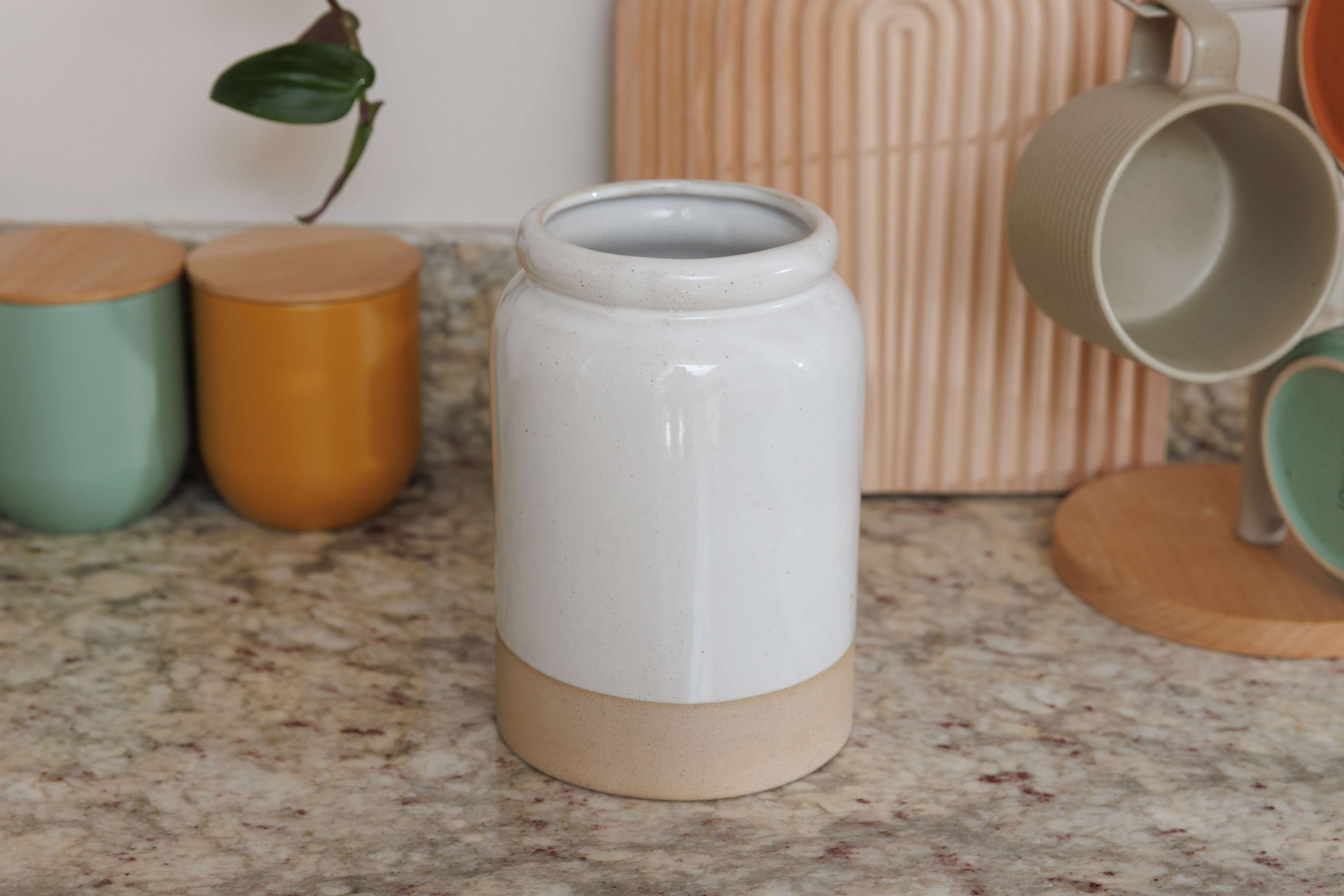 Industrial Kitchen Utensil Holder – Brushed Steel