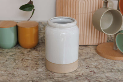 Industrial Kitchen Utensil Holder – Brushed Steel