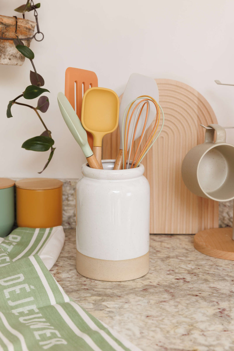 Industrial Kitchen Utensil Holder – Brushed Steel