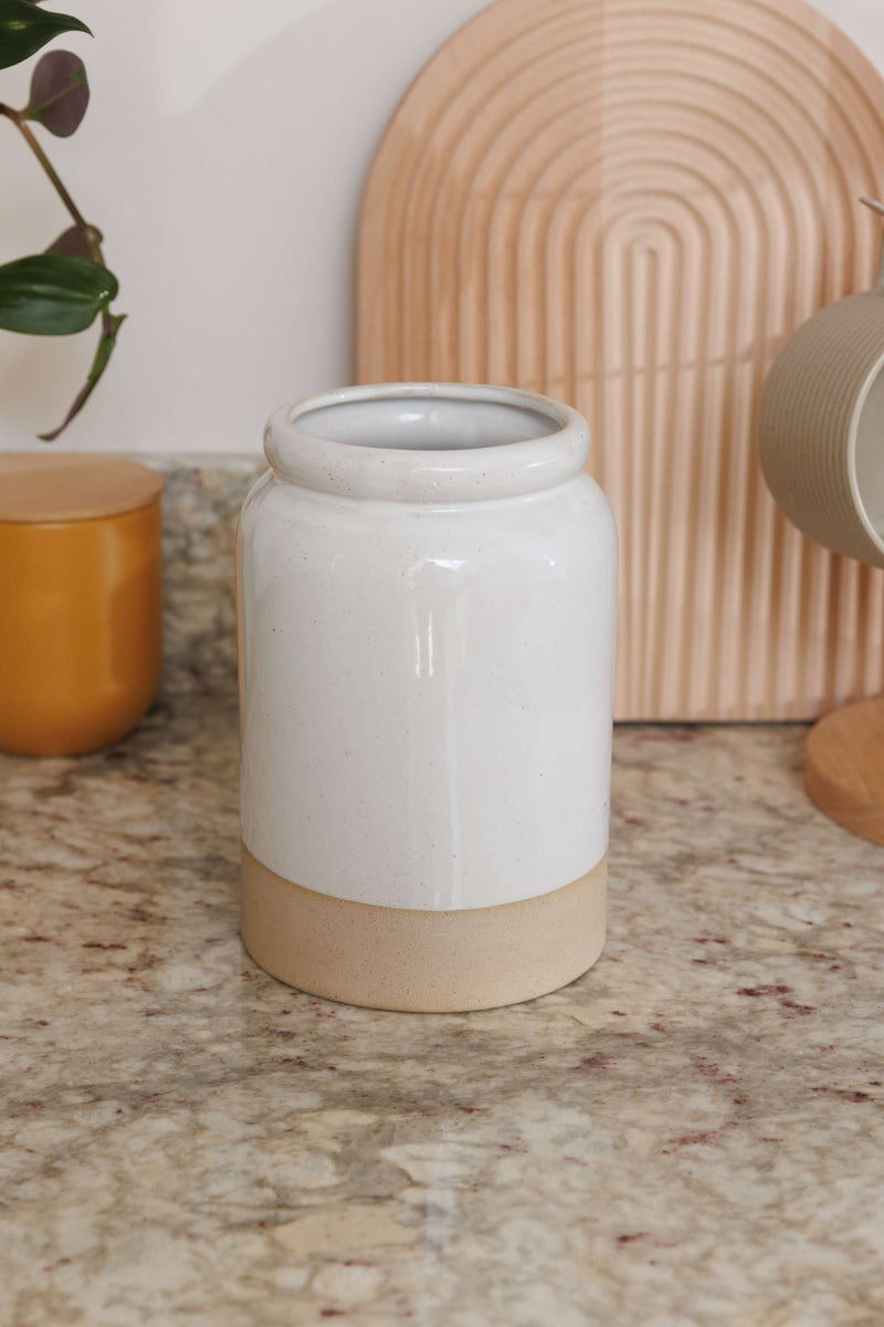 Industrial Kitchen Utensil Holder – Brushed Steel