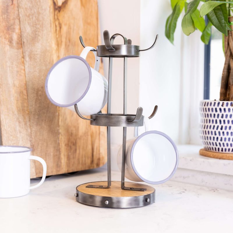 Industrial Kitchen Mug Tree – Grey