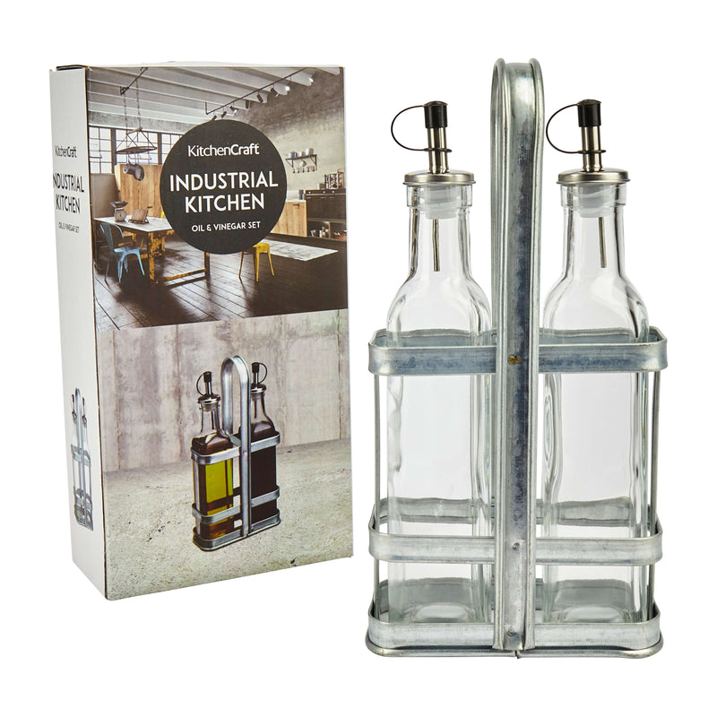 Industrial Kitchen Oil & Vinegar Dispenser Set (2-Piece)