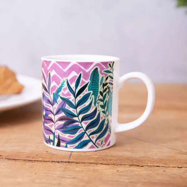KitchenCraft Exotic Leaves Porcelain Espresso Mug