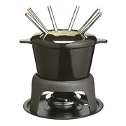 MasterClass Cast Iron Enamelled Black Fondue Set