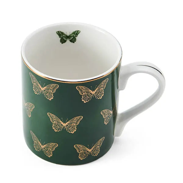 Mikasa Butterflies Straight-Sided Porcelain Mug Mikasa Butterflies Straight-Sided Porcelain Mug