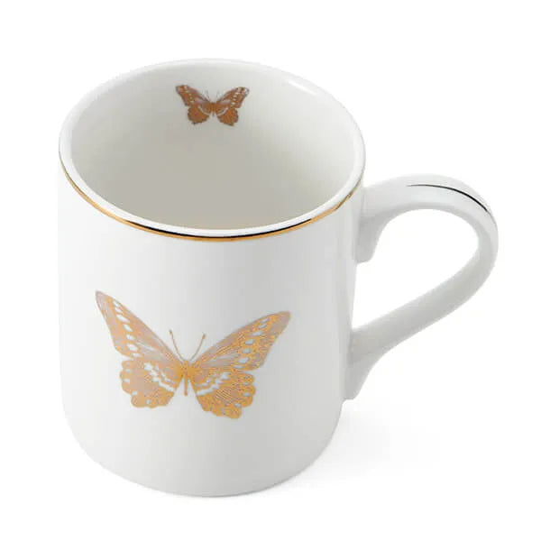 Mikasa Butterflies Straight-Sided Porcelain Mug Mikasa Butterflies Straight-Sided Porcelain Mug