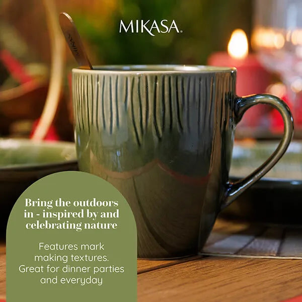 Mikasa Jardin Green Set of 4 Mugs – 420 ml Mikasa Jardin Green Set of 4 Mugs – 420 ml