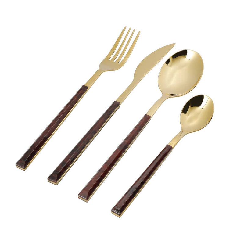 Cutlery Set – Tortoise Shell 16 Piece