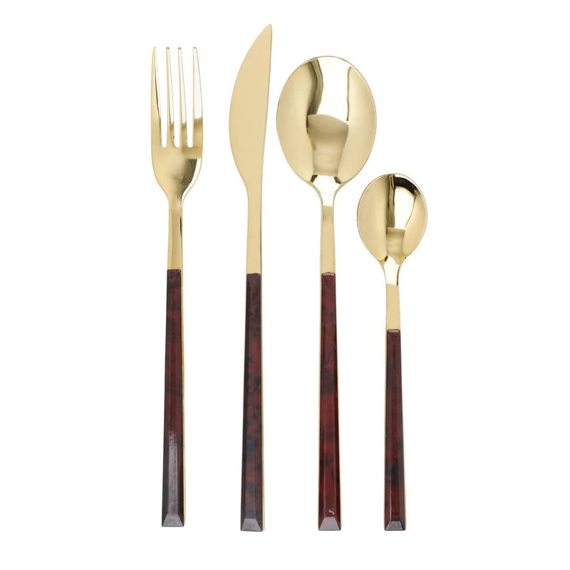 Cutlery Set – Tortoise Shell 16 Piece